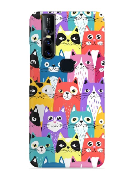 Funny Cartoon Cats Snap Case for Vivo V15 Zapvi