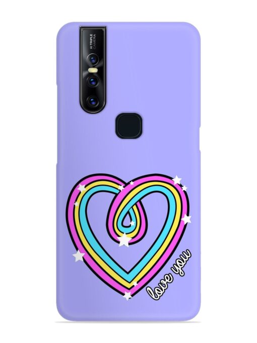 Colorful Rainbow Heart Snap Case for Vivo V15 Zapvi