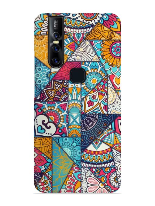 Patchwork Pattern Vintage Snap Case for Vivo V15