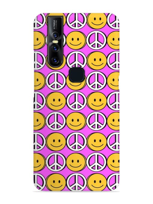 Smiley Face Peace Snap Case for Vivo V15 Zapvi