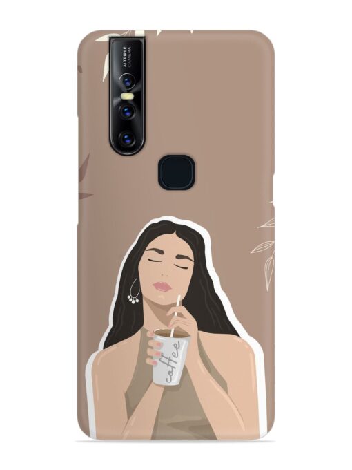 Girl With Coffee Snap Case for Vivo V15 Zapvi