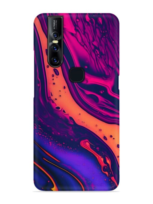 Fluid Blue Pink Art Snap Case for Vivo V15 Zapvi