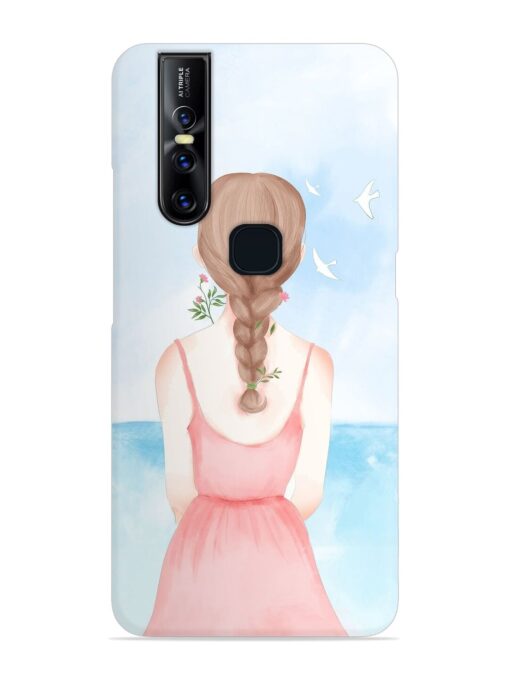 Watercolor Girl Vector Snap Case for Vivo V15 Zapvi