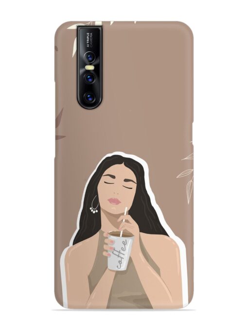 Girl With Coffee Snap Case for Vivo V15 Pro Zapvi