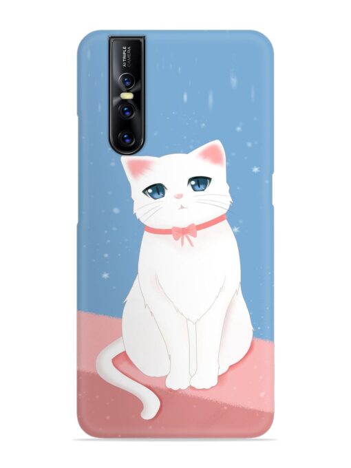 Cute White Cat Snap Case for Vivo V15 Pro Zapvi