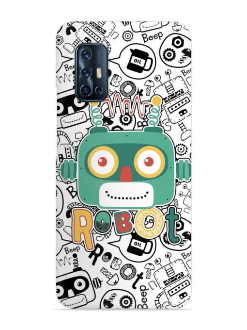 Robot Modern Seamless Pattern Snap Case for Vivo V17 Zapvi