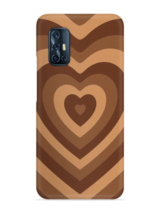 Brown Heart Snap Case for Vivo V17 Zapvi