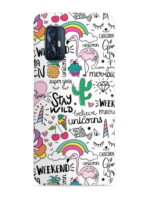 Unicorn Ice Cream Snap Case for Vivo V17 Zapvi