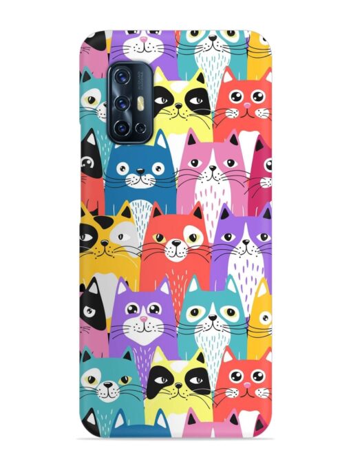 Funny Cartoon Cats Snap Case for Vivo V17 Zapvi