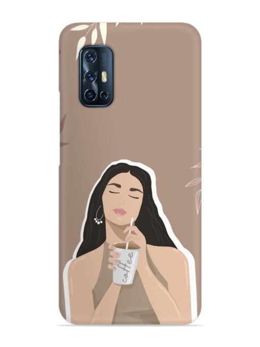 Girl With Coffee Snap Case for Vivo V17 Zapvi