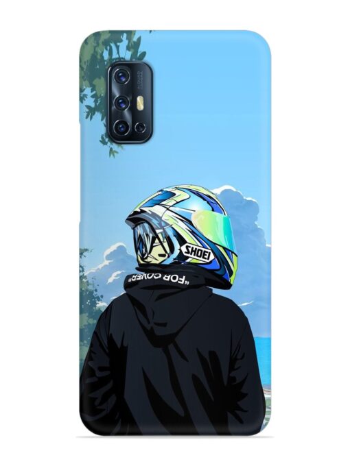 Rider With Helmet Snap Case for Vivo V17 Zapvi