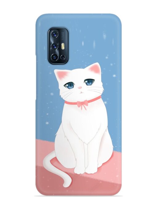 Cute White Cat Snap Case for Vivo V17 Zapvi