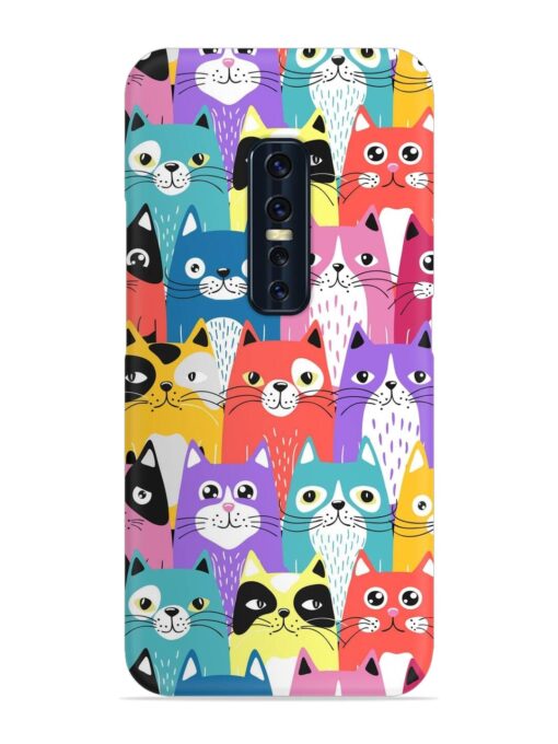 Funny Cartoon Cats Snap Case for Vivo V17 Pro Zapvi