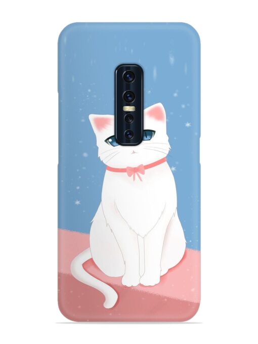 Cute White Cat Snap Case for Vivo V17 Pro Zapvi