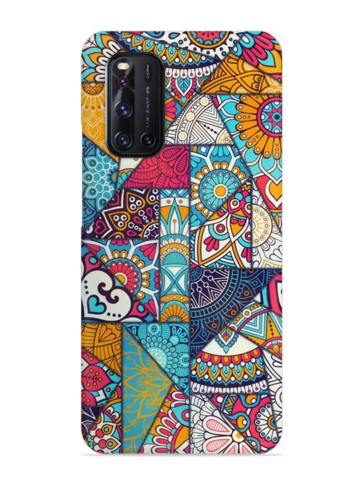 Patchwork Pattern Vintage Snap Case for Vivo V19