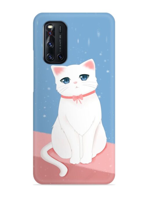 Cute White Cat Snap Case for Vivo V19