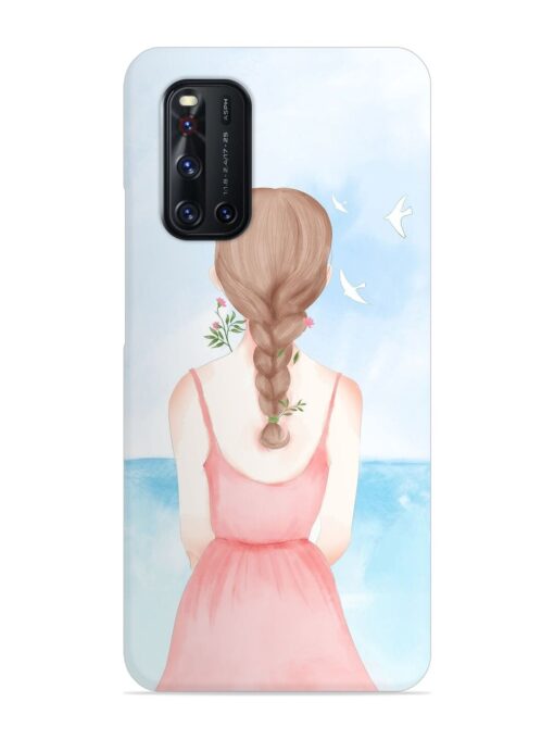 Watercolor Girl Vector Snap Case for Vivo V19 Zapvi