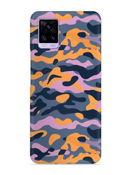 Camouflage Army Military English Orange Art Snap Case for Vivo V20 Zapvi