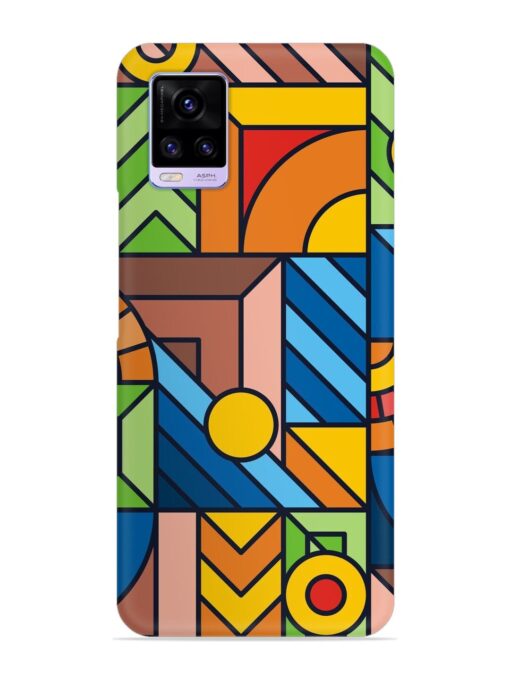 Colorful Geometric Snap Case for Vivo V20 Zapvi