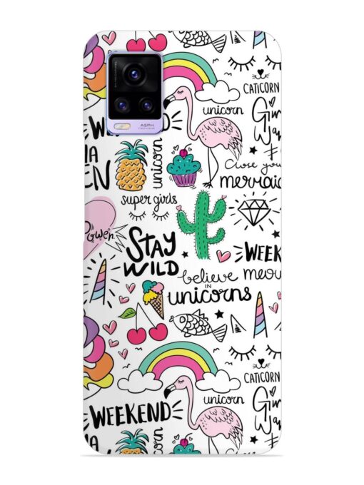 Unicorn Ice Cream Snap Case for Vivo V20 Zapvi