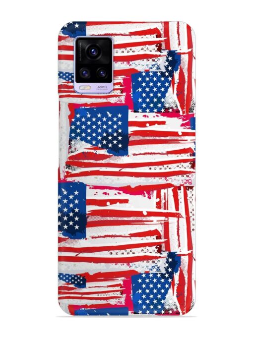 Usa Flag Seamless Snap Case for Vivo V20 Zapvi