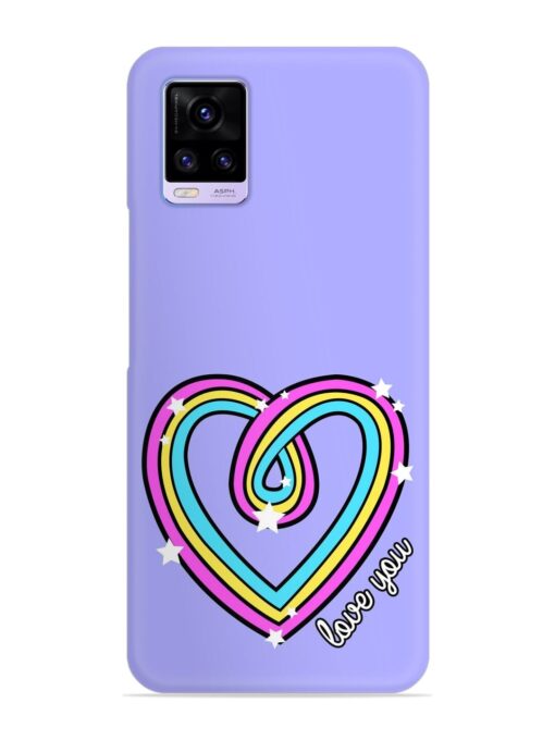 Colorful Rainbow Heart Snap Case for Vivo V20 Zapvi