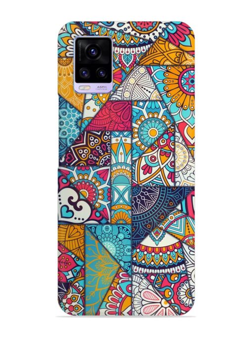 Patchwork Pattern Vintage Snap Case for Vivo V20 Zapvi