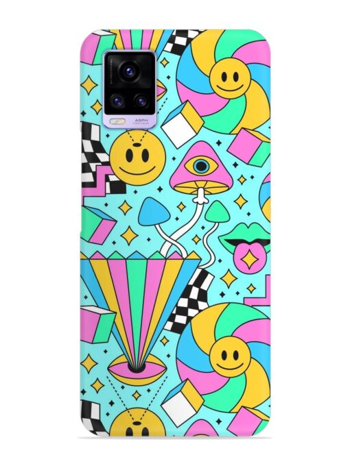 Trippy Rainbow 60S Snap Case for Vivo V20 Zapvi