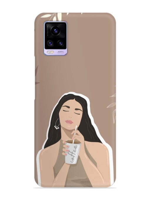 Girl With Coffee Snap Case for Vivo V20 Zapvi