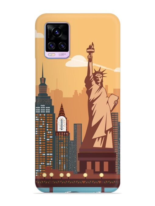 New York Statue Of Liberty Architectural Scenery Snap Case for Vivo V20 Pro Zapvi