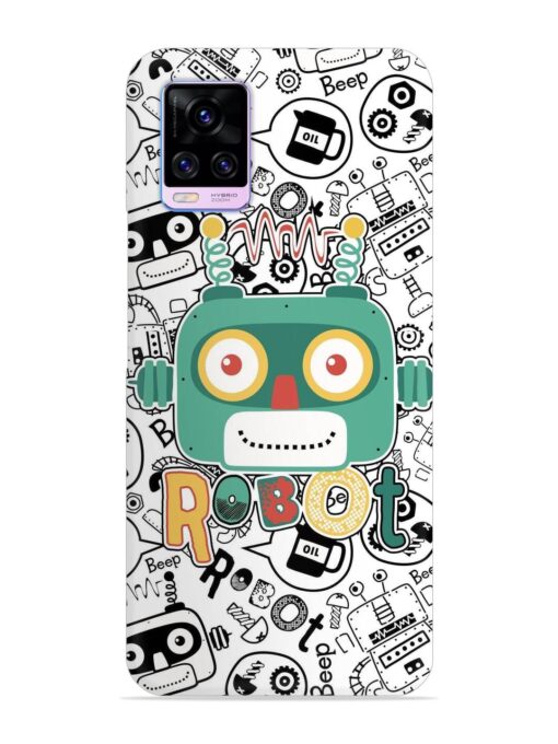 Robot Modern Seamless Pattern Snap Case for Vivo V20 Pro Zapvi