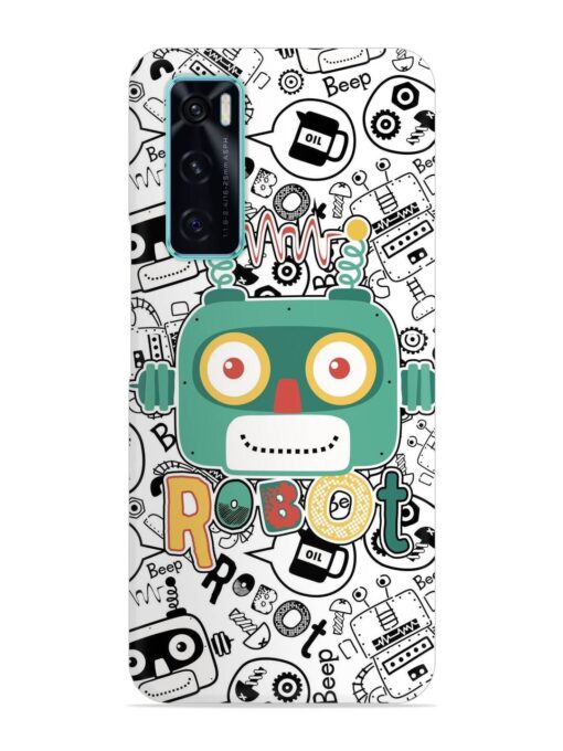 Robot Modern Seamless Pattern Snap Case for Vivo V20 Se Zapvi