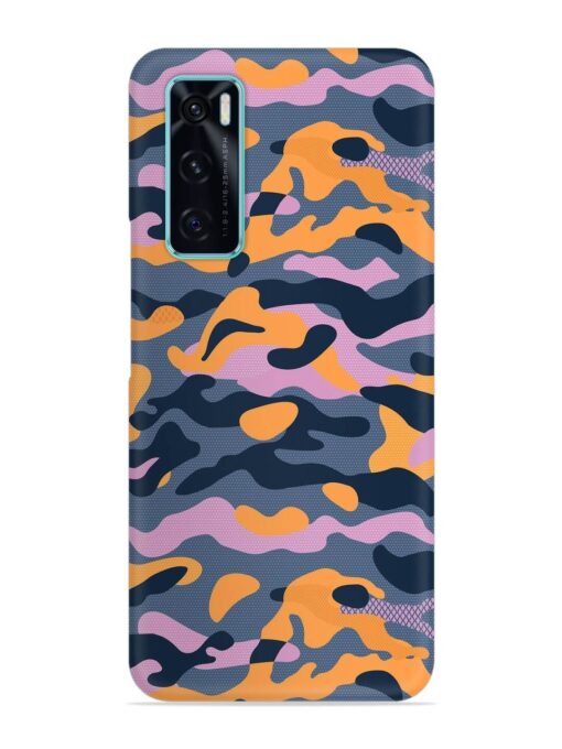 Camouflage Army Military English Orange Art Snap Case for Vivo V20 Se Zapvi