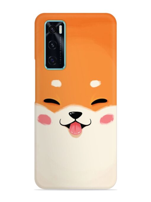 Cute Dog Face Vector Snap Case for Vivo V20 Se Zapvi