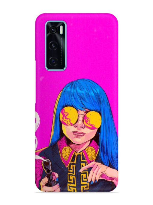 Aesthetic Anime Girl Snap Case for Vivo V20 Se Zapvi