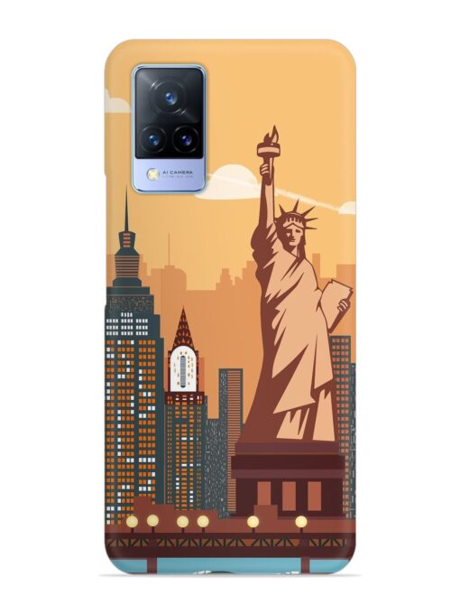 New York Statue Of Liberty Architectural Scenery Snap Case for Vivo V21 (5G) Zapvi