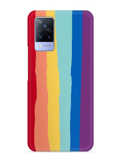 Rainbow Genuine Liquid Snap Case for Vivo V21 (5G) Zapvi