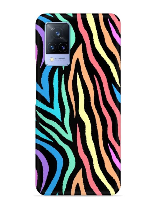 Colorful Abstract Zebra Snap Case for Vivo V21 (5G) Zapvi