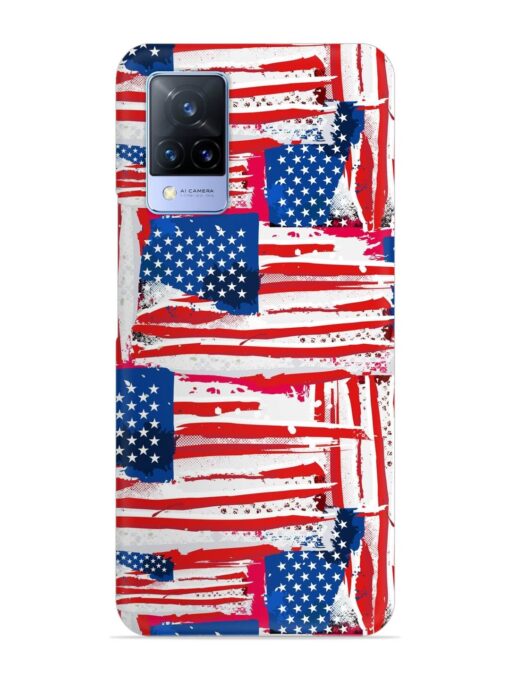 Usa Flag Seamless Snap Case for Vivo V21 (5G) Zapvi