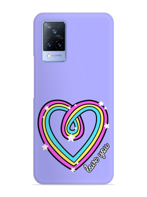 Colorful Rainbow Heart Snap Case for Vivo V21 (5G) Zapvi