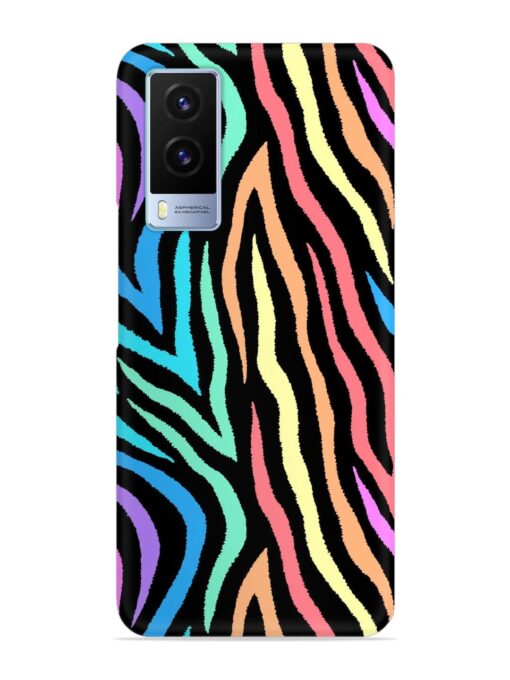 Colorful Abstract Zebra Snap Case for Vivo V21E (5G) Zapvi