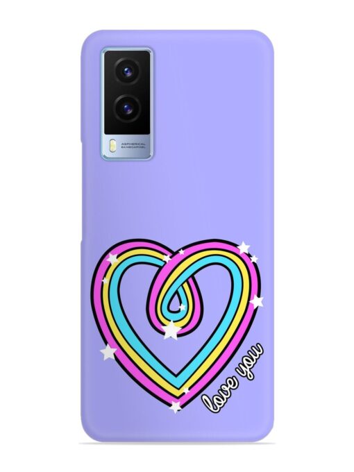 Colorful Rainbow Heart Snap Case for Vivo V21E (5G) Zapvi