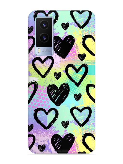 Bright Pattern Hearts Snap Case for Vivo V21E (5G) Zapvi