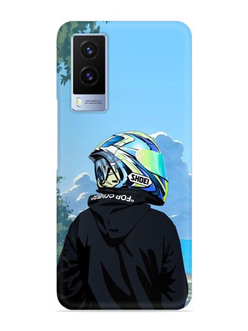 Rider With Helmet Snap Case for Vivo V21E (5G) Zapvi