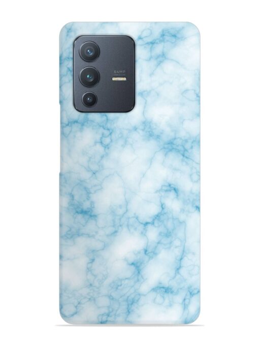 Blue White Natural Marble Snap Case for Vivo V23 (5G) Zapvi