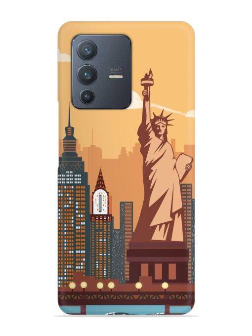 New York Statue Of Liberty Architectural Scenery Snap Case for Vivo V23 (5G) Zapvi