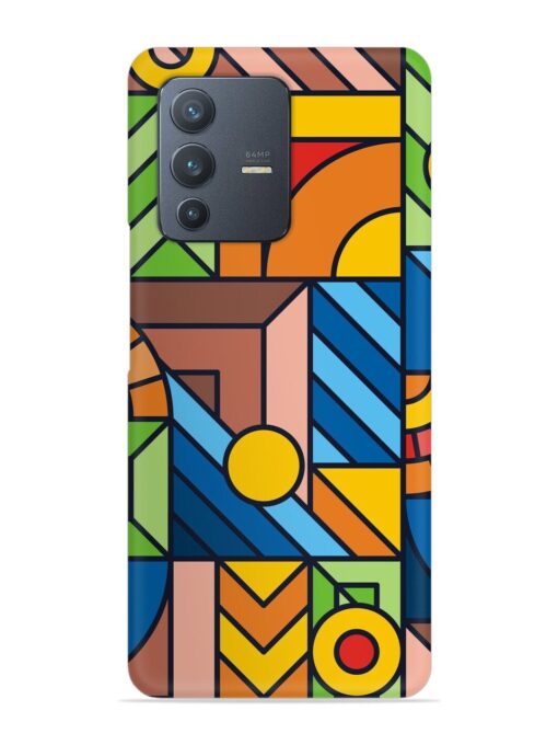 Colorful Geometric Snap Case for Vivo V23 (5G) Zapvi