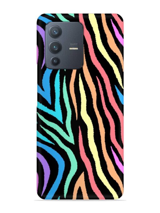 Colorful Abstract Zebra Snap Case for Vivo V23 (5G) Zapvi