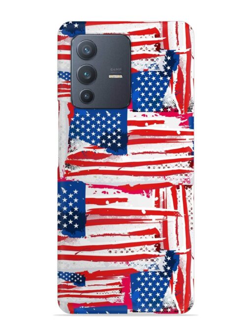 Usa Flag Seamless Snap Case for Vivo V23 (5G) Zapvi