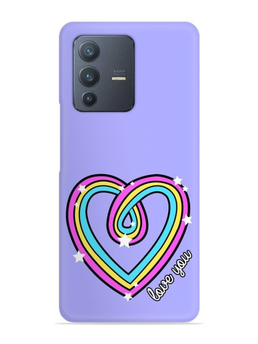 Colorful Rainbow Heart Snap Case for Vivo V23 (5G)